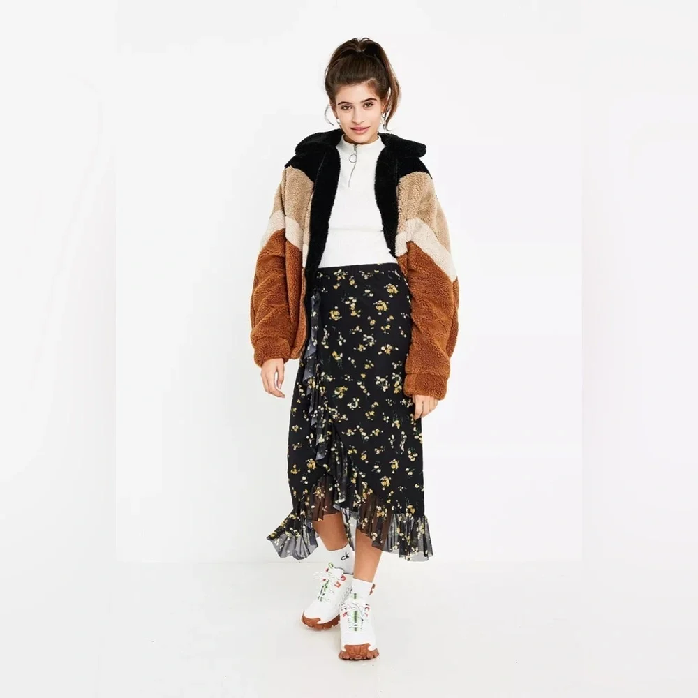 Urban Outfitters Mesh Frill Midi Skirt - Picture 1 of 15